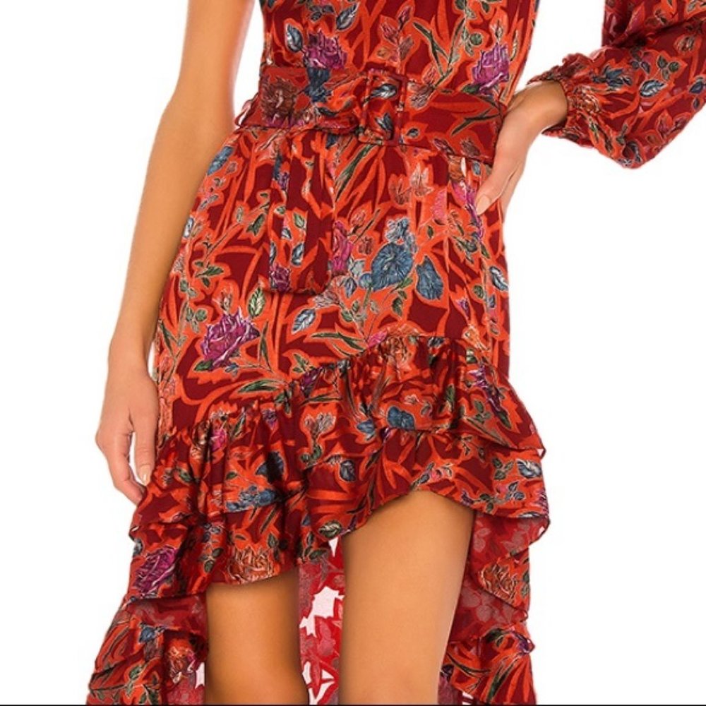 Alexis Marseille High-Low Maxi Dress in Red Floral - Picture 4 of 5